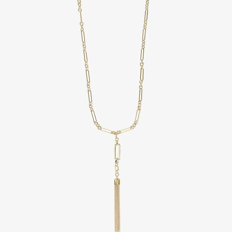 Liz Claiborne Tassle Womens Paperclip 32 Inch Pendant Necklace