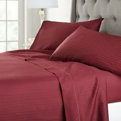 Liz Claiborne 600TC Cotton Sateen Dobby Stripe Wrinkle Free Sheet Set