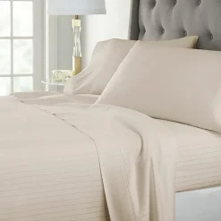 Liz Claiborne 600TC Cotton Sateen Dobby Stripe Wrinkle Free Sheet Set
