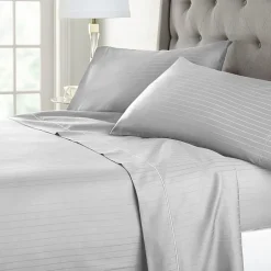 Liz Claiborne 600TC Cotton Sateen Dobby Stripe Wrinkle Free Sheet Set