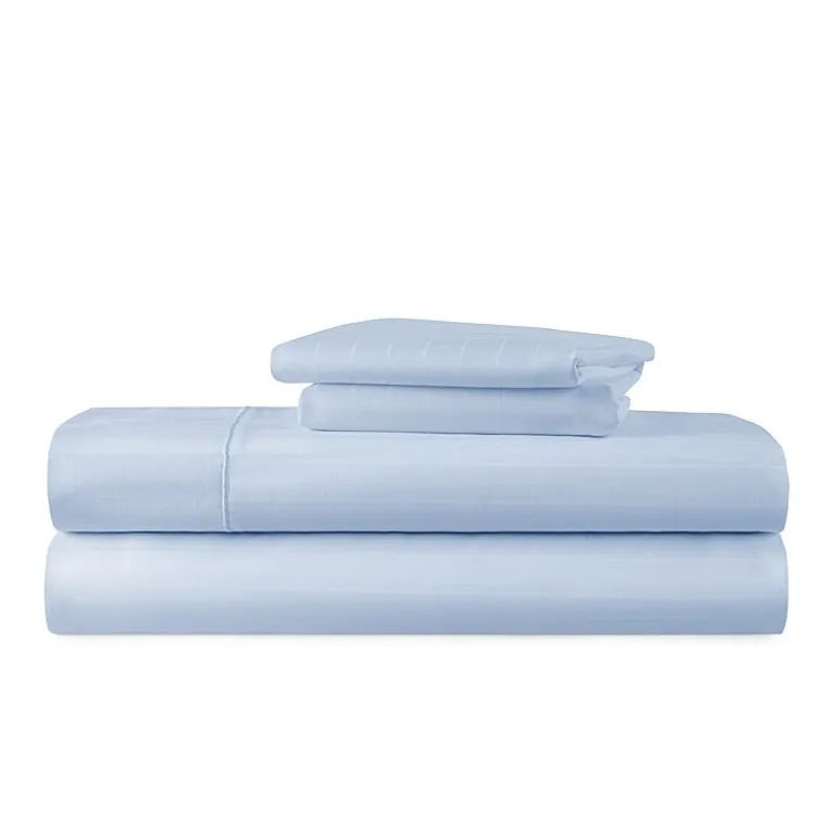 Liz Claiborne 600TC Cotton Sateen Dobby Stripe Wrinkle Free Sheet Set