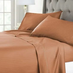 Liz Claiborne 600TC Cotton Sateen Dobby Stripe Wrinkle Free Sheet Set