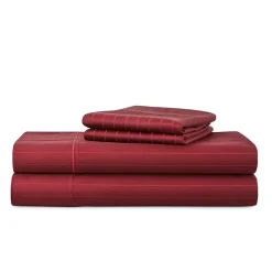 Liz Claiborne 600TC Cotton Sateen Dobby Stripe Wrinkle Free Sheet Set