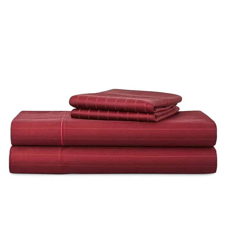 Liz Claiborne 600TC Cotton Sateen Dobby Stripe Wrinkle Free Sheet Set