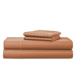 Liz Claiborne 600TC Cotton Sateen Dobby Stripe Wrinkle Free Sheet Set