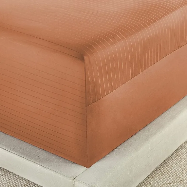 Liz Claiborne 600TC Cotton Sateen Dobby Stripe Wrinkle Free Sheet Set