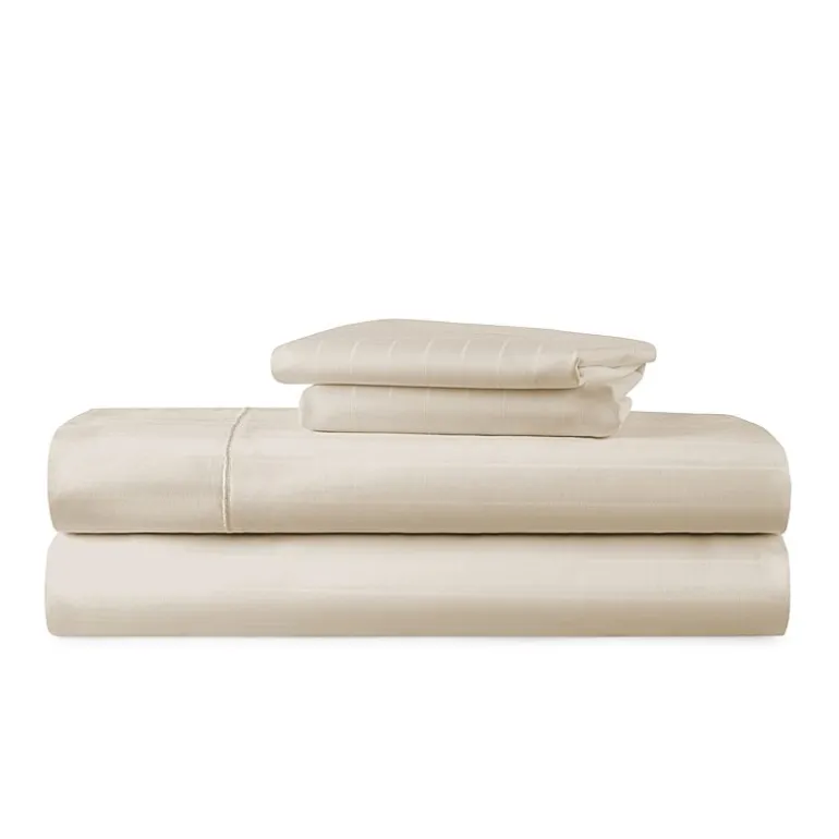 Liz Claiborne 600TC Cotton Sateen Dobby Stripe Wrinkle Free Sheet Set