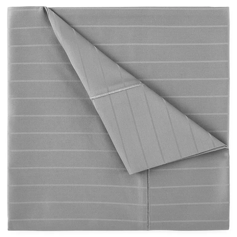 Liz Claiborne 600TC Cotton Sateen Dobby Stripe Wrinkle Free Sheet Set