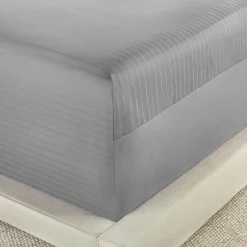 Liz Claiborne 600TC Cotton Sateen Dobby Stripe Wrinkle Free Sheet Set