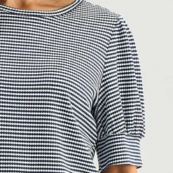 Liz Claiborne Textured Womens Crew Neck Short Sleeve Blouse