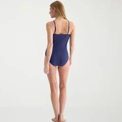 Liz Claiborne Womens Adjustable Features Checked Full Coverage One Piece Swimsuit