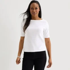 Liz Claiborne Womens Boat Neck Short Sleeve Blouse