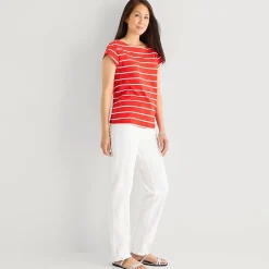 Liz Claiborne Womens Boat Neck Short Sleeve T-Shirt