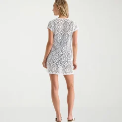 Liz Claiborne Womens Circles Crochet Dress Swimsuit Cover-Up