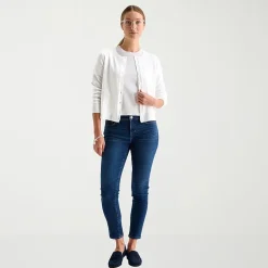 Liz Claiborne Womens Crew Neck Long Sleeve Button Cardigan