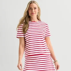 Liz Claiborne Womens Crew Neck Short Sleeve T-Shirt