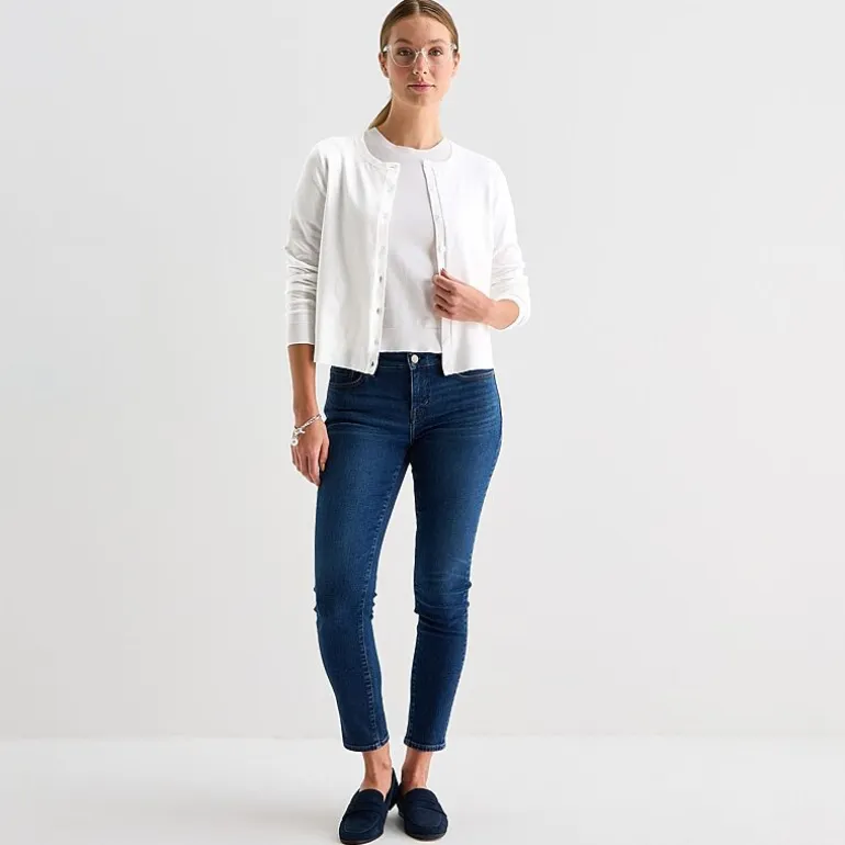 Liz Claiborne Womens Crew Neck Long Sleeve Tall Cardigan