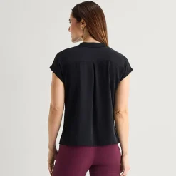 Liz Claiborne Womens Crew Neck Short Sleeve Blouse