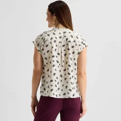 Liz Claiborne Womens Crew Neck Short Sleeve Blouse