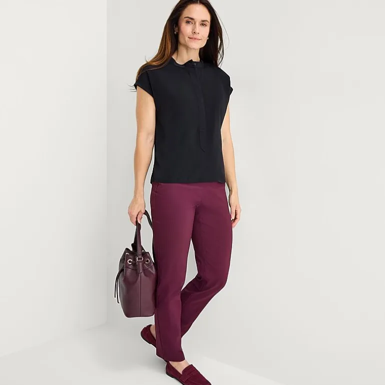 Liz Claiborne Womens Crew Neck Short Sleeve Blouse