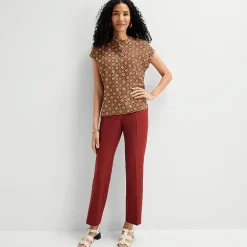 Liz Claiborne Womens Crew Neck Short Sleeve Blouse