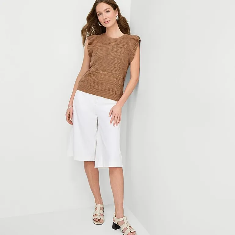 Liz Claiborne Womens Crew Neck Short Sleeve Pullover Sweater