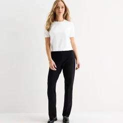 Liz Claiborne Womens Crew Neck Short Sleeve Pullover Sweater