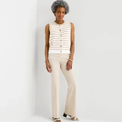 Liz Claiborne Womens Crew Neck Button Sweater Vest