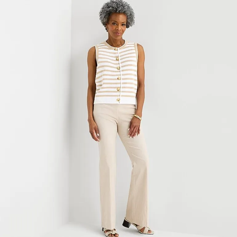 Liz Claiborne Womens Crew Neck Button Sweater Vest