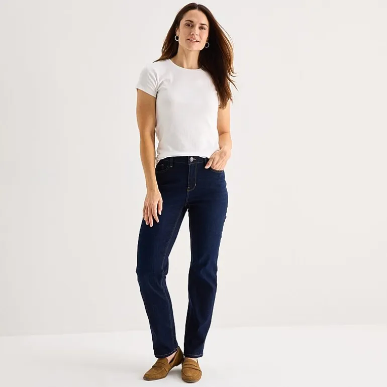 Liz Claiborne Womens Crew Neck Short Sleeve T-Shirt