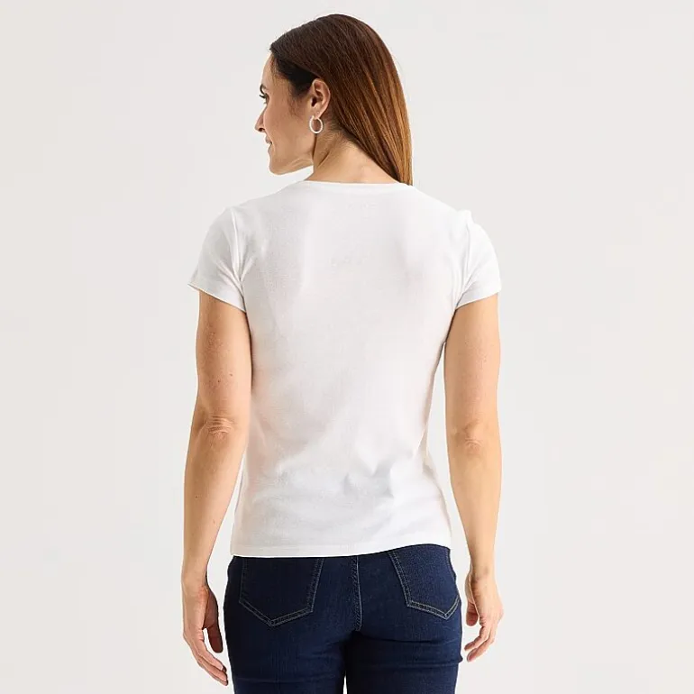 Liz Claiborne Womens Crew Neck Short Sleeve T-Shirt
