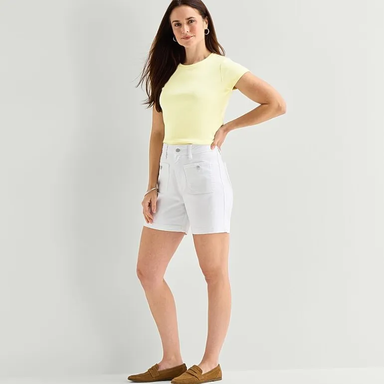 Liz Claiborne Womens Crew Neck Short Sleeve T-Shirt