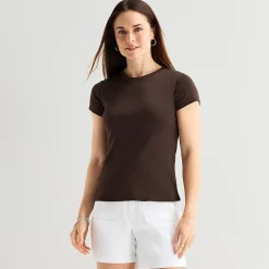 Liz Claiborne Womens Crew Neck Short Sleeve T-Shirt