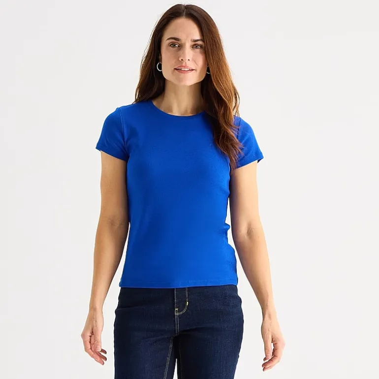 Liz Claiborne Womens Crew Neck Short Sleeve T-Shirt