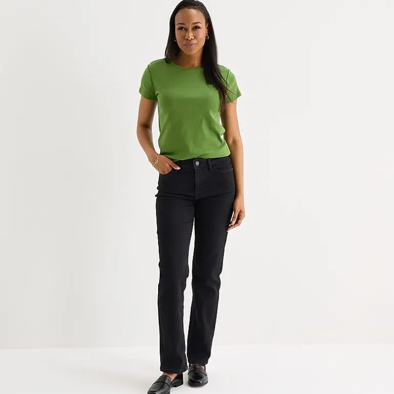 Liz Claiborne Womens Crew Neck Short Sleeve T-Shirt