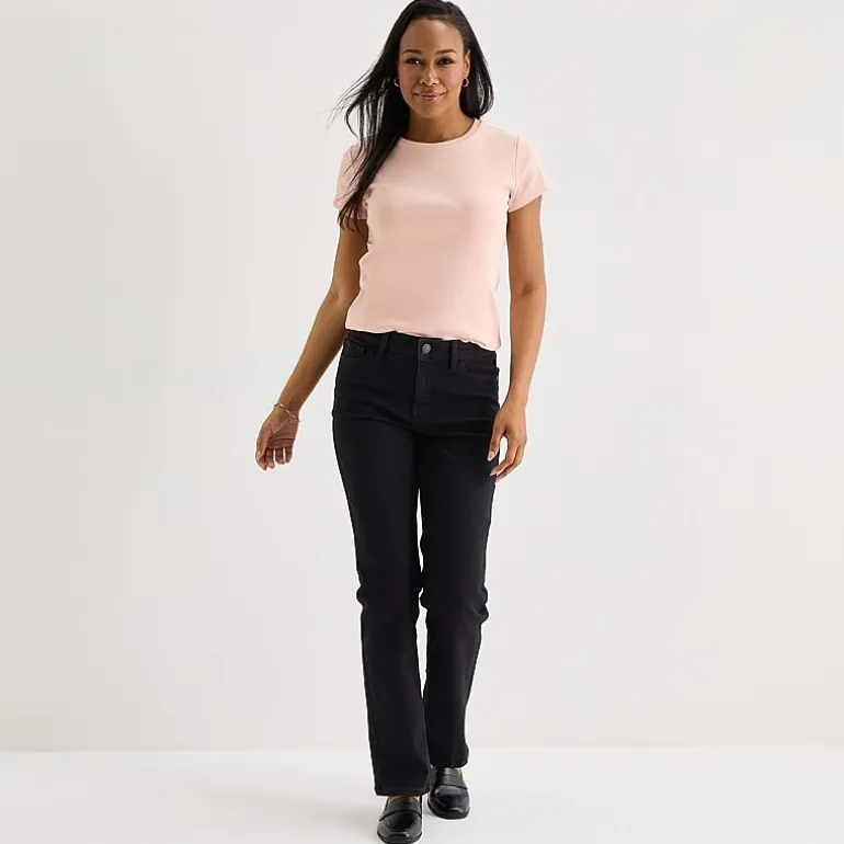 Liz Claiborne Womens Crew Neck Short Sleeve T-Shirt