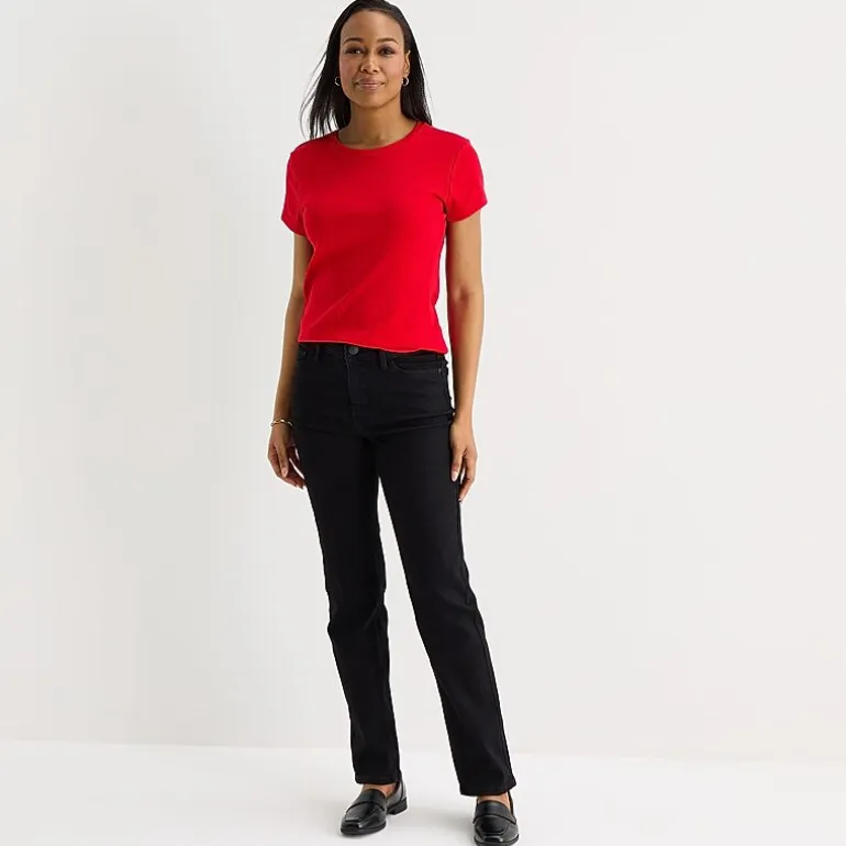 Liz Claiborne Womens Crew Neck Short Sleeve T-Shirt