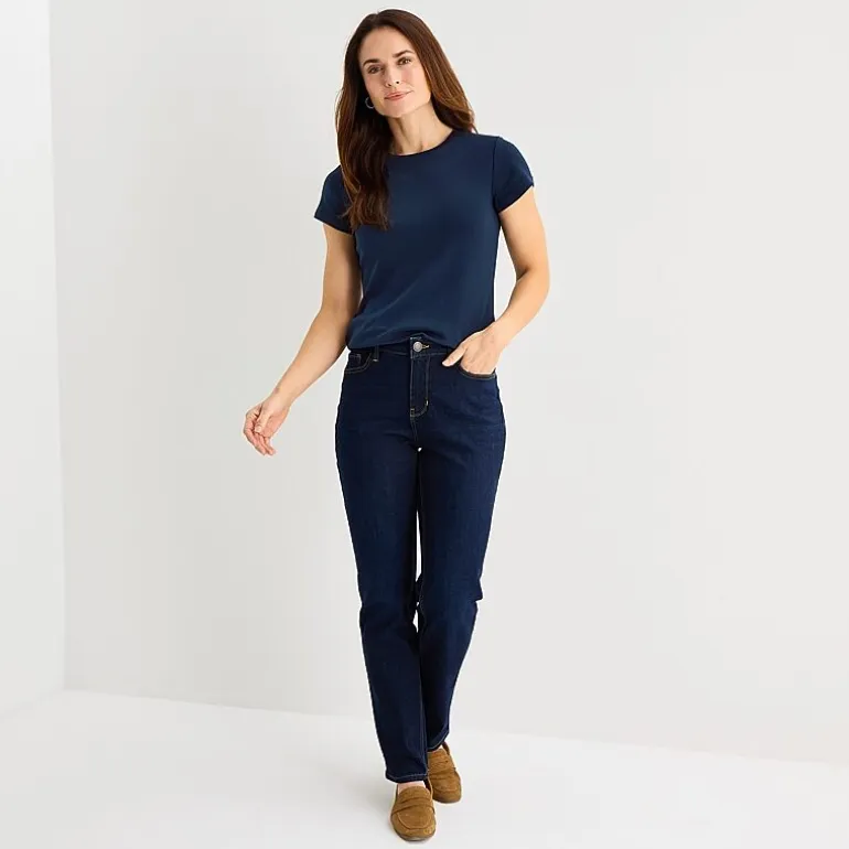 Liz Claiborne Womens Crew Neck Short Sleeve T-Shirt