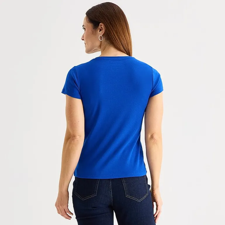 Liz Claiborne Womens Crew Neck Short Sleeve T-Shirt