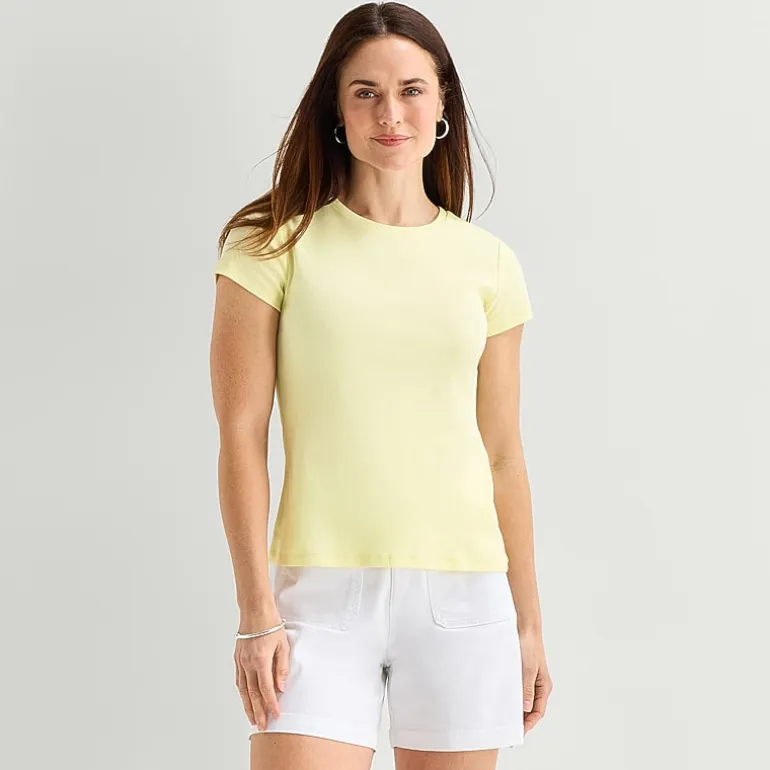 Liz Claiborne Womens Crew Neck Short Sleeve T-Shirt