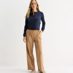 Liz Claiborne Womens Crew Neck Long Sleeve Button Cardigan