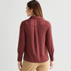 Liz Claiborne Womens Fitted Long Sleeve Regular Fit Button-Down Shirt