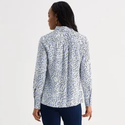 Liz Claiborne Womens Fitted Long Sleeve Regular Fit Button-Down Shirt