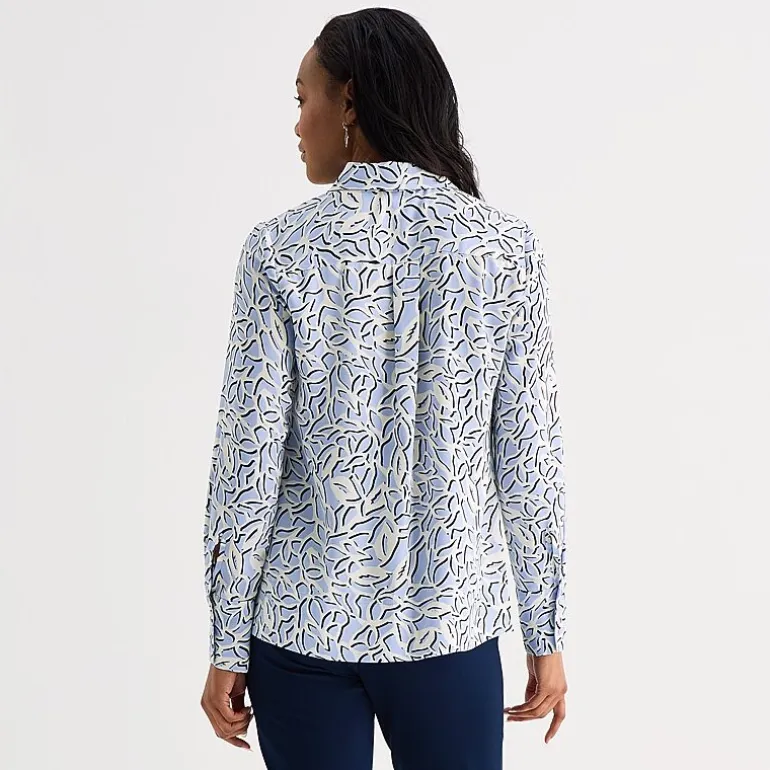 Liz Claiborne Womens Fitted Long Sleeve Regular Fit Button-Down Shirt
