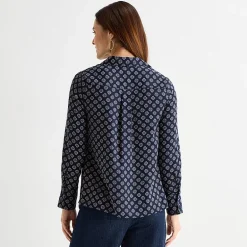 Liz Claiborne Womens Fitted Long Sleeve Regular Fit Button-Down Shirt