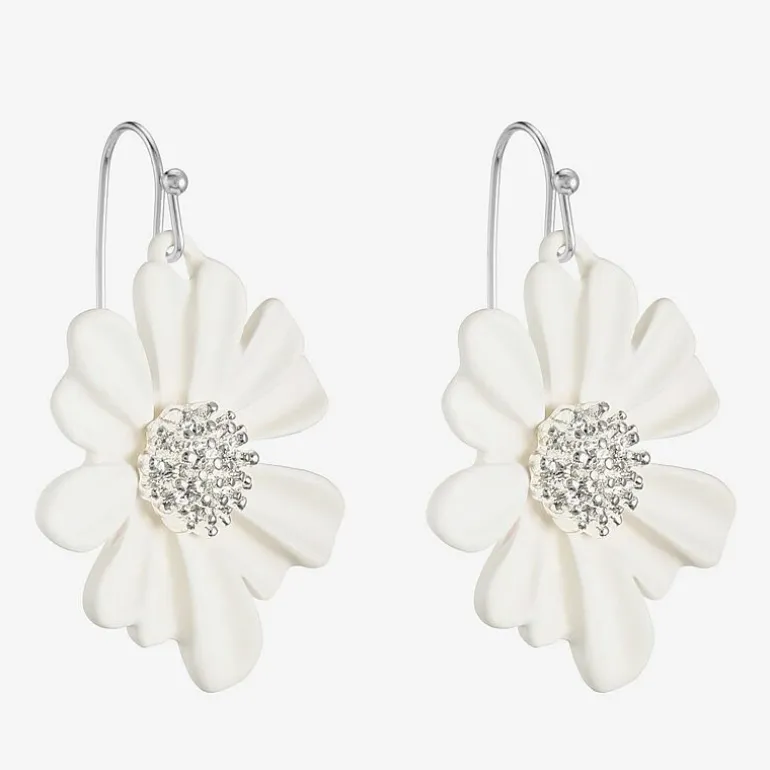 Liz Claiborne Womens Flower Drop Earrings