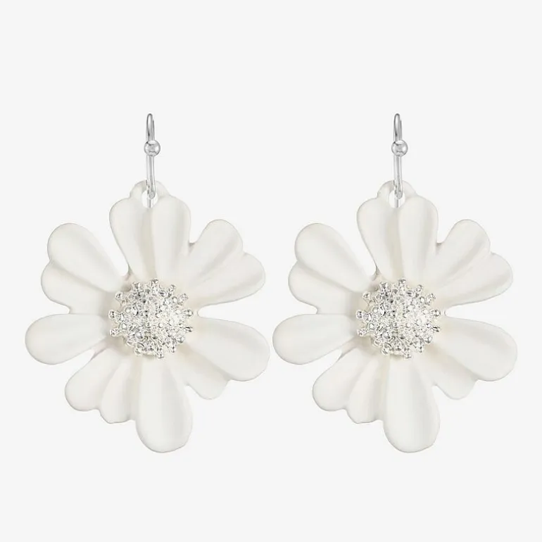 Liz Claiborne Womens Flower Drop Earrings