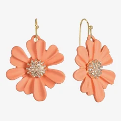 Liz Claiborne Womens Flower Drop Earrings