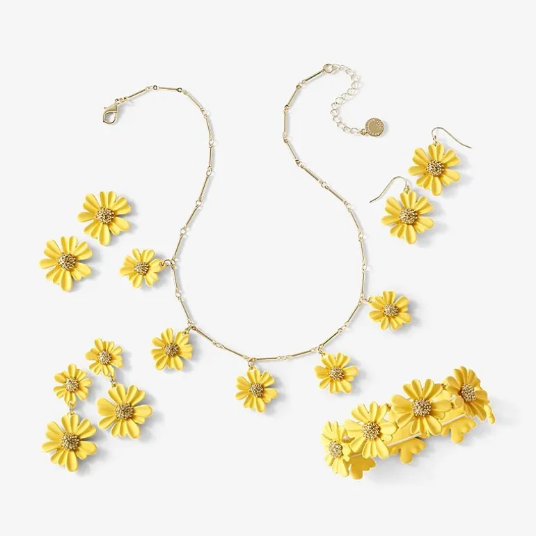 Liz Claiborne Womens Flower Drop Earrings