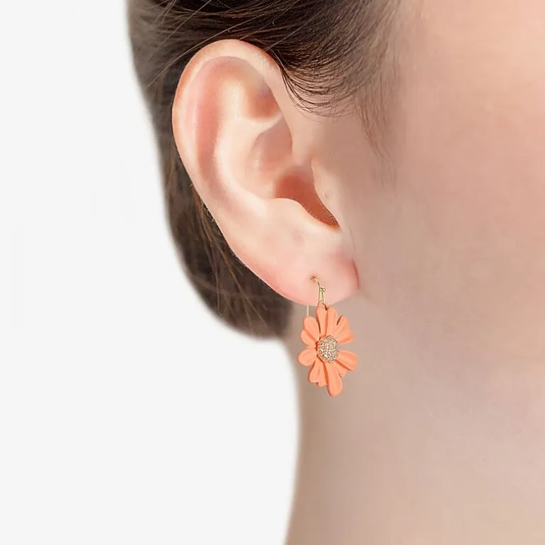 Liz Claiborne Womens Flower Drop Earrings